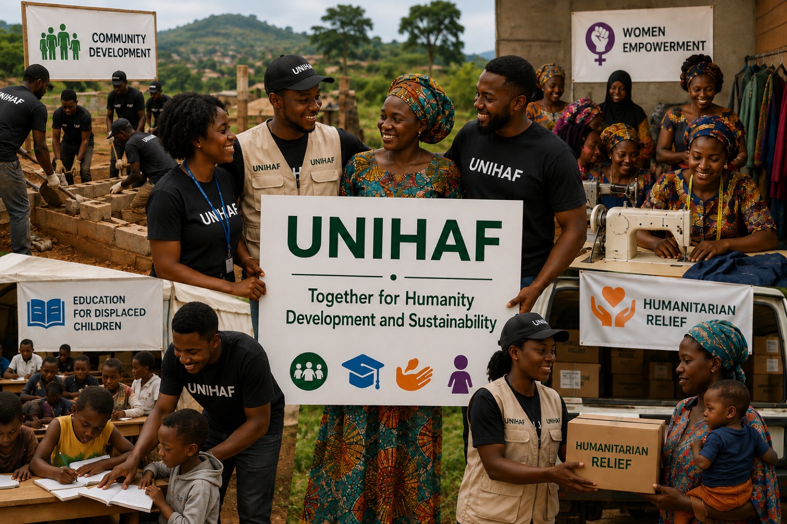 UNIHAF volunteers and community members